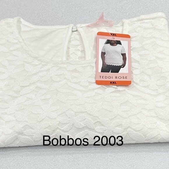 Teddi Rose Women's Crewneck Short Sleeve Blouse, White, Size XXL - Picture 2 of 3